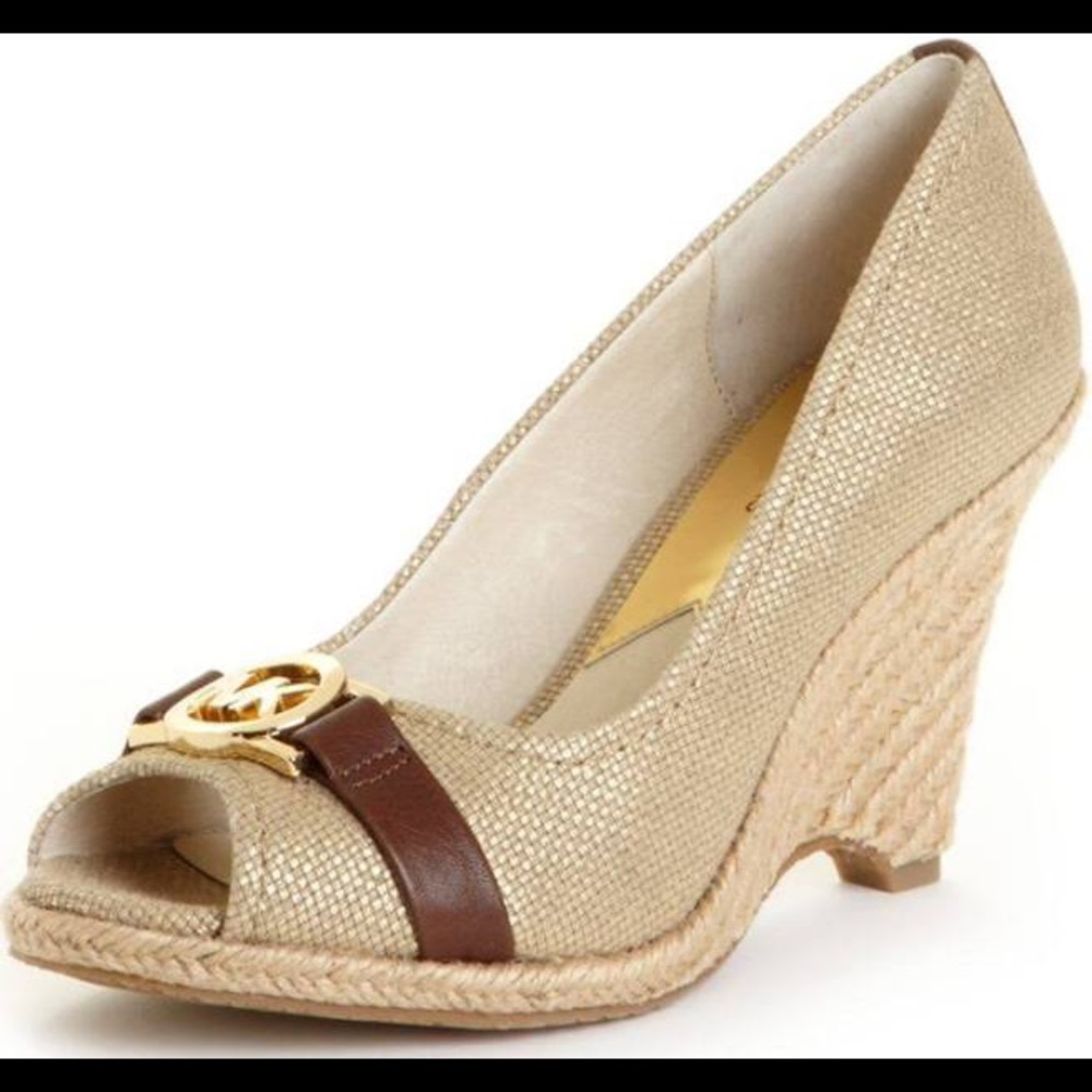 Michael Kors Meg Espadrille Peep Toe Wedges